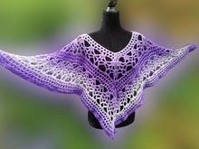 Load image into Gallery viewer, Fire and Ice PURPLE Crochet Poncho, Variegated Poncho/Cape