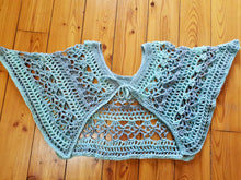 Load image into Gallery viewer, Crochet Cape, Fresh Mint Cape, Green Poncho