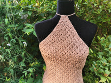 Load image into Gallery viewer, Kylie Jenner inspired Crochet Top, Backless Diamond Top, Diamond Halter Top
