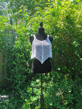 Load image into Gallery viewer, Crocheted CROP Tank Top, White Cover Up