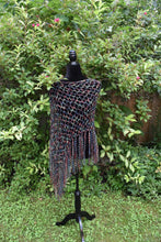 Load image into Gallery viewer, Gems & Black Diagonal Crochet Poncho