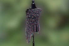 Load image into Gallery viewer, Gems & Black Diagonal Crochet Poncho