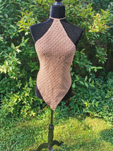 Load image into Gallery viewer, Kylie Jenner inspired Crochet Top, Backless Diamond Top, Diamond Halter Top