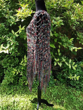 Load image into Gallery viewer, Gems & Black Diagonal Crochet Poncho