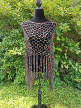 Load image into Gallery viewer, Gems & Black Diagonal Crochet Poncho