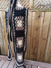 Load image into Gallery viewer, Brown Unisex Scarf, Scarf for Him, Extra Long Crochet Scarf, Granny Square Scarf