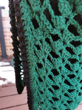 Load image into Gallery viewer, Open Lace Green and Black Crochet Vest