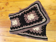 Load image into Gallery viewer, Brown Unisex Scarf, Scarf for Him, Extra Long Crochet Scarf, Granny Square Scarf