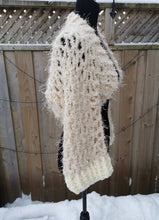 Load image into Gallery viewer, Soft Cocoon Shrug Set, Off White, Hygge Bolero Set, Beige Shrug, Hat & Cowl Set