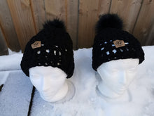 Load image into Gallery viewer, Mommy and Me Chunky Hats with Pompom Set, Adult and Child Hats, Handmade Hat Set