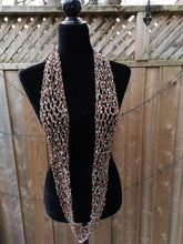 Load image into Gallery viewer, Peach, Green and Blush Scarf, Infinity Scarf, Travel Scarf, all season Accessory