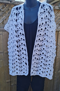 Open Lace Crochet Vest by Claudia's Crochet Creations in White