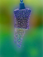 Load image into Gallery viewer, Purple Diagonal Poncho, Crochet Asymmetrical Poncho
