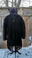 Load image into Gallery viewer, XL crochet Vest, Black Long Vest with fringe, 3XL - 6XL crochet Vest