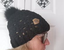 Load image into Gallery viewer, Mommy and Me Chunky Hats with Pompom Set, Adult and Child Hats, Handmade Hat Set