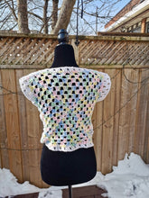 Load image into Gallery viewer, Granny Square Crop Sweater, Crochet Sweater, Crochet Top, Cropped Granny Square Vest