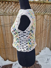 Load image into Gallery viewer, Granny Square Crop Sweater, Crochet Sweater, Crochet Top, Cropped Granny Square Vest