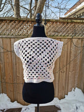 Load image into Gallery viewer, Granny Square Crop Sweater, Crochet Sweater, Crochet Vest, Cropped Granny Square Top