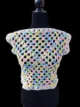 Load image into Gallery viewer, Granny Square Crop Sweater, Crochet Sweater, Crochet Top, Cropped Granny Square Vest
