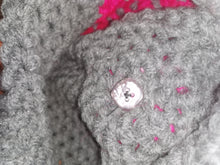 Load image into Gallery viewer, Chunky Hat with Heart, Large Adult Hat, Handmade crochet Heart Hat with Pompom