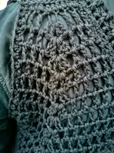 Load image into Gallery viewer, XL crochet Vest, Black Long Vest with fringe, 3XL - 6XL crochet Vest