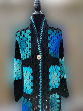 Load image into Gallery viewer, Long Crochet Coat, Granny Square Jacket, Long Granny Cardigan, Crochet Cardigan