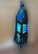 Load image into Gallery viewer, Long Crochet Coat, Granny Square Jacket, Long Granny Cardigan, Crochet Cardigan
