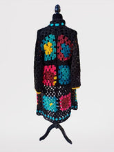 Load image into Gallery viewer, Long Crochet Coat, Granny Square Cardigan, Long Granny Square Jacket, Long Cardigan, Long Crochet Top