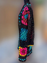 Load image into Gallery viewer, Long Crochet Coat, Granny Square Cardigan, Long Granny Square Jacket, Long Cardigan, Long Crochet Top