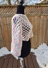 Load image into Gallery viewer, Granny Square Crop Sweater, Crochet Crop Sweater, Cropped Granny Square Cardigan