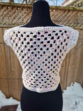 Load image into Gallery viewer, Granny Square Crop Sweater, Crochet Sweater, Crochet Vest, Cropped Granny Square Top