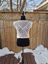 Load image into Gallery viewer, Granny Square Crop Sweater, Crochet Sweater, Crochet Vest, Cropped Granny Square Top