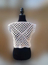 Load image into Gallery viewer, Granny Square Crop Sweater, Crochet Sweater, Crochet Vest, Cropped Granny Square Top