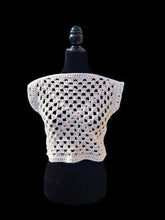 Load image into Gallery viewer, Granny Square Crop Sweater, Crochet Sweater, Crochet Vest, Cropped Granny Square Top