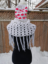 Load image into Gallery viewer, Heart Hat with Matching Cowl Set, Adult Love Hat and Scarf, Handmade Hat & Cowl Set