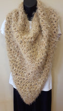 Load image into Gallery viewer, Gold, Beige Crochet PONCHO