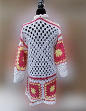 Load image into Gallery viewer, Granny Square Jacket, Crochet Cardigan Jacket, Long Flower Cardigan, Fairy Coat