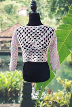 Load image into Gallery viewer, Granny Square Crop Sweater, Crochet Crop Sweater, Cropped Granny Square Cardigan