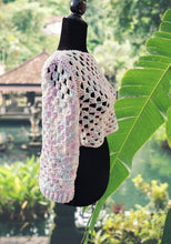 Load image into Gallery viewer, Granny Square Crop Sweater, Crochet Crop Sweater, Cropped Granny Square Cardigan