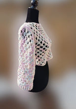Load image into Gallery viewer, Granny Square Crop Sweater, Crochet Crop Sweater, Cropped Granny Square Cardigan