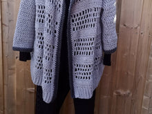 Load image into Gallery viewer, Grey Long Cardigan, Plus size Jacket