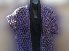 Load image into Gallery viewer, Purple Vest, Hygge Vest, Purple and Grey soft Mid Length Vest Jacket
