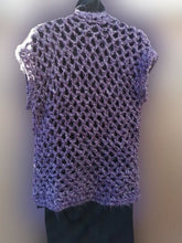 Load image into Gallery viewer, Purple Vest, Hygge Vest, Purple and Grey soft Mid Length Vest Jacket