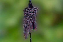 Load image into Gallery viewer, Gems & Black Diagonal Crochet Poncho