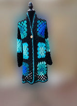 Load image into Gallery viewer, Long Crochet Coat, Granny Square Jacket, Long Granny Cardigan, Crochet Cardigan