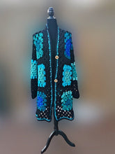 Load image into Gallery viewer, Long Crochet Coat, Granny Square Jacket, Long Granny Cardigan, Crochet Cardigan