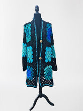 Load image into Gallery viewer, Long Crochet Coat, Granny Square Jacket, Long Granny Cardigan, Crochet Cardigan