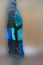 Load image into Gallery viewer, Long Crochet Coat, Granny Square Jacket, Long Granny Cardigan, Crochet Cardigan