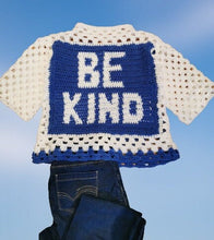 Load image into Gallery viewer, &quot;Be Kind&quot; Granny Square Sweater, Granny Square Cardigan, Crochet Jumper, Colourful Cardigan, Sweater Vest
