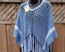 Load image into Gallery viewer, Azul V-Mesh Crochet Poncho